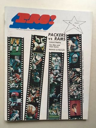 10/18/70 Green Bay Packers Vs Los Angeles Rams Official Program.  Bart Starr Day