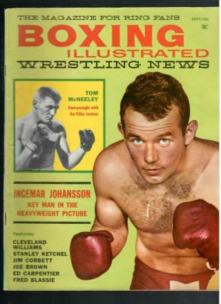 Boxing And Wrestling Sept.  1961 Ingemar Johansson,  Tom Mcneeley,  Buddy Rodgers