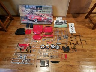 Vintage 1964 Monogram Jaguar Xk E Gt Sports Coupe Model Kit Red