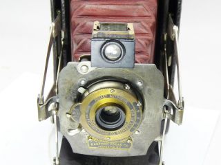 KODAK 1A MODEL: D FOLDING POCKET Camera RED BELLOWS WOOD bad V.  F ANTIQUE 2912 3