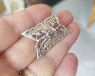 Vintage Uk Hallmarked Hjr Jewellery Crafted Sterling Silver Brooch Pin