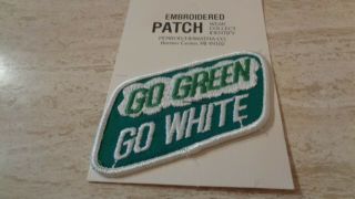 Michigan State University " Go Green / Go White " Ncaa Fb Patch - 2 X 3 1/2 "