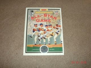 1991 Mlb All - Star Game Baseball Program