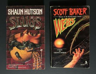 Slugs By Shaun Hutson & Webs By Scott Baker - Vintage Paperback Horror