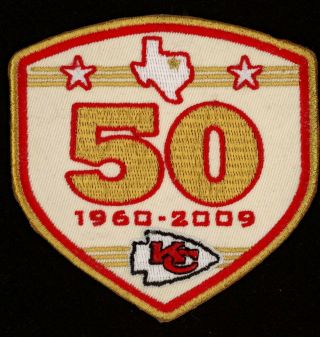 2009 Kansas City Chiefs And Dallas Texans 50 Year Anniversary Cloth Patch