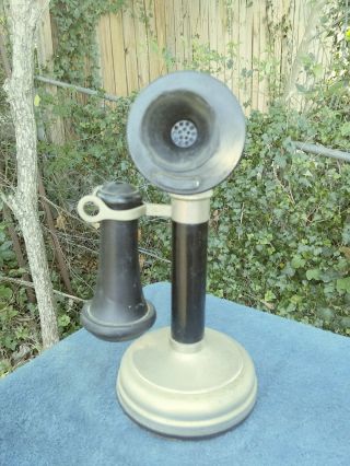 Antique 1908 Kellogg Candlestick Telephone Western Electric Transmitter Face