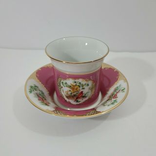 Vintage Demitasse Tea Mini Cup And Saucer,  Avon 1985 Pink - Set