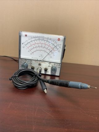 Vintage Rca Senior Voltohmyst Wv - 98a 105 - 125 Volts Electronic Meter With Cords