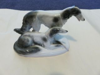 Carl Scheidig Russian Wolfhounds Figurine Borzio Porzellanfabrik German Vintage