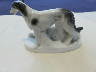 Carl Scheidig Russian Wolfhounds Figurine Borzio Porzellanfabrik German Vintage 3
