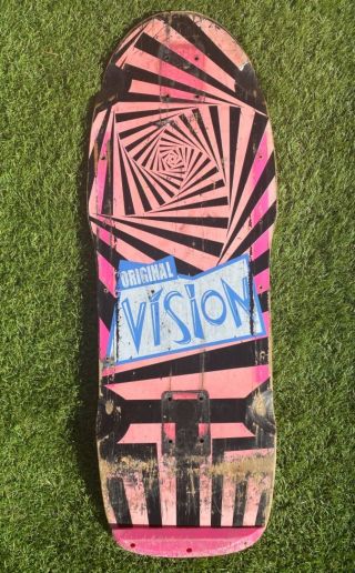 Vintage Vision Skateboard Deck Hot Pink