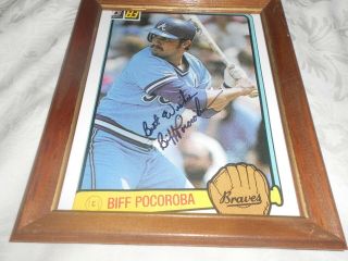 Biff Pocoroba Atlanta Braves Autographed 8 X 10 Photo