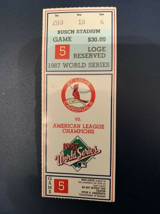 1987 World Series Ticket Stub St.  Louis Cardinals Minnesota Twins Mlb Vintage