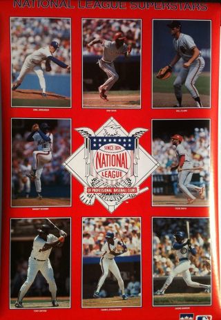 1989 National League Superstars Mlb Poster - Ozzie Doc Gooden Gwynn