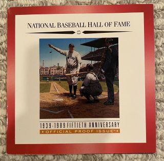 National Baseball Hall Of Fame Fiftieth Anniversary Official Proof Issue Coin