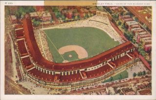 Chicago,  Il Vintage Wrigley Field Postcard,  Aerial View Home Of The Chicago Cubs