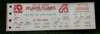 Nhl 1979 12/21 St.  Louis Blues At Atlanta Flames Hockey Full Ticket