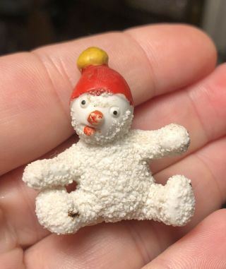 Sweet Antique German Bisque Derpy Snowman Snowbaby Snow Baby Christmas Figurine