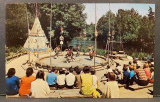 Vintage Disneyland Postcard - Frontierland Indian Village 1 - 297