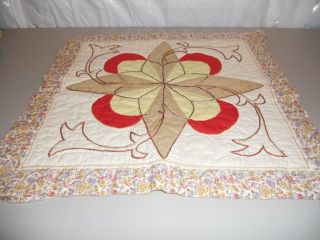 Vintage Handmade Quilted Pillow Top Hanging No Back