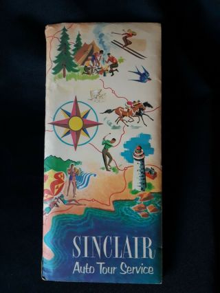 Vintage Sinclair Auto Tour Service Envelope & Central Us Hwy Map & Motoring Tips