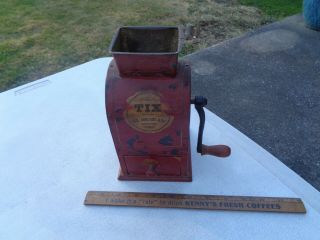 Tix Wood & Metal Antique Coffee Grinder Mill Odd Shape