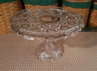 Adams Palace Moon & Stars Cake Stand 1880 Rum Well Skirted Antique Eapg Glass