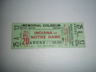 1960 Notre Dame Vs Indiana College Football Ticket
