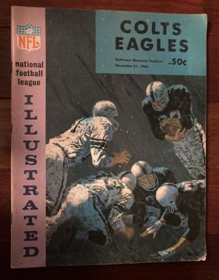 Baltimore Colts Vs Philadelphia Eagles Indianapolis Football Program 1965