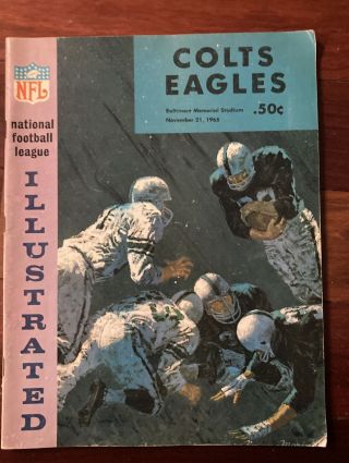Baltimore Colts Vs Philadelphia Eagles Indianapolis Football Program 1965 2