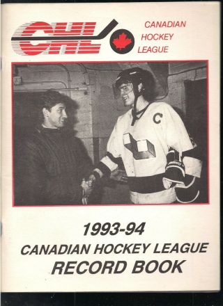 Hockey Chl 1993 - 94 League Record Book,  Wayne Gretzky