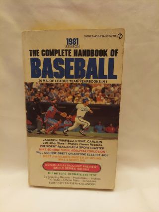 1981 Season: The Complete Handbook Of Baseball Edited By Zander Hollander