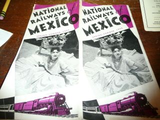 National Railways Of Mexico - Timetable - Spring - Summer 1944