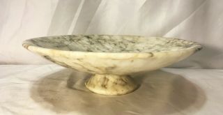 Antique Vintage Alabaster Italian Fruit Carved Tazza Marble Bowl Display Stand