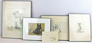 Lucy Dawson Mac Set Of 5 Art Prints Dogs Vintage 1930 