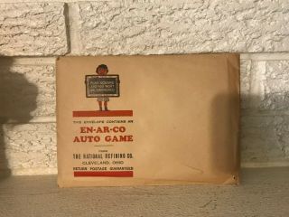 Rare Antique 1919 En - Ar - Co Motor Oil Co,  Enarco Auto Board Game - Complete