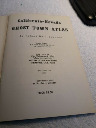 VINTAGE CALIFORNIA NEVADA GHOST TOWN ATLAS BY ROBERT JOHNSON Great Maps 1967 3