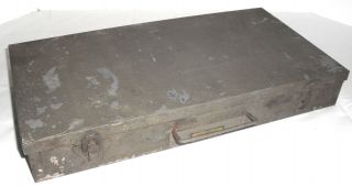 Vtg Brumberger 150 Slide Tray Tin Steel Storage Box/case 35mm Or Coin Holders