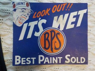 Bps (best Paint) Paint Sign 1950s 7 " X 8.  25 " Vintage Cardboard