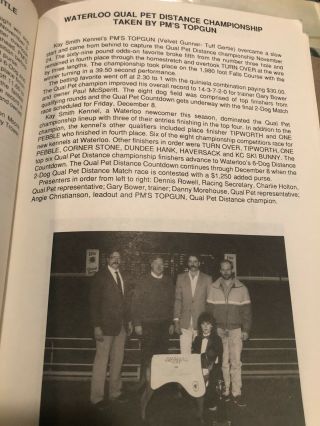 Waterloo Greyhound Park Past Performance book 1989 - 90 Season. 3
