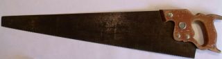Vintage Antique Disston U.  S.  A.  Hand Saw D - 7 26 " Etched Blade Henry & Sons 8 Tpi