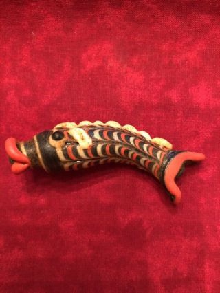 Antique Phoenician Handmade Mosaic Glass Fish Pendant Bead