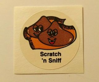 Vintage 80s Sticker Scratch Sniff 3m Character Sticker Chocolate Candy Scented