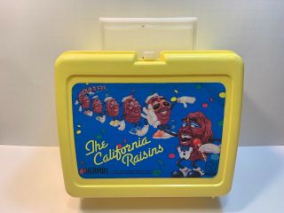 Vintage 1987 - The California Raisins Yellow Plastic Lunch Box