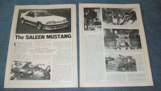 1987 Saleen Ford Mustang Vintage Info Article " Muscle For The 