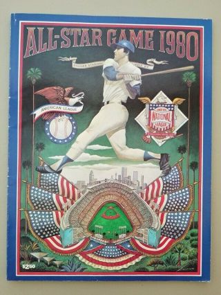 1980 Baseball All Star Game Program From Los Angeles California