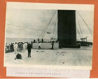 1930s? Large Photograph Graf Zeppelin Seen From A Liner