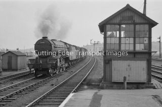 35mm Railway Negative: V2 60901 Passing Hornsey Signal Box,  1950s 26/670a