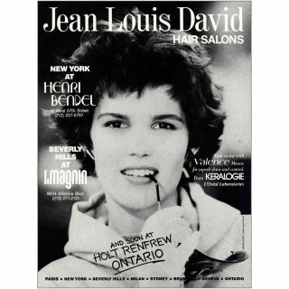1984 Jean Louis David Hair Salons: York Henri Bendel Vintage Print Ad
