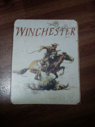 Winchester Horse - Rider Vintage - Style Tin Metal Sign